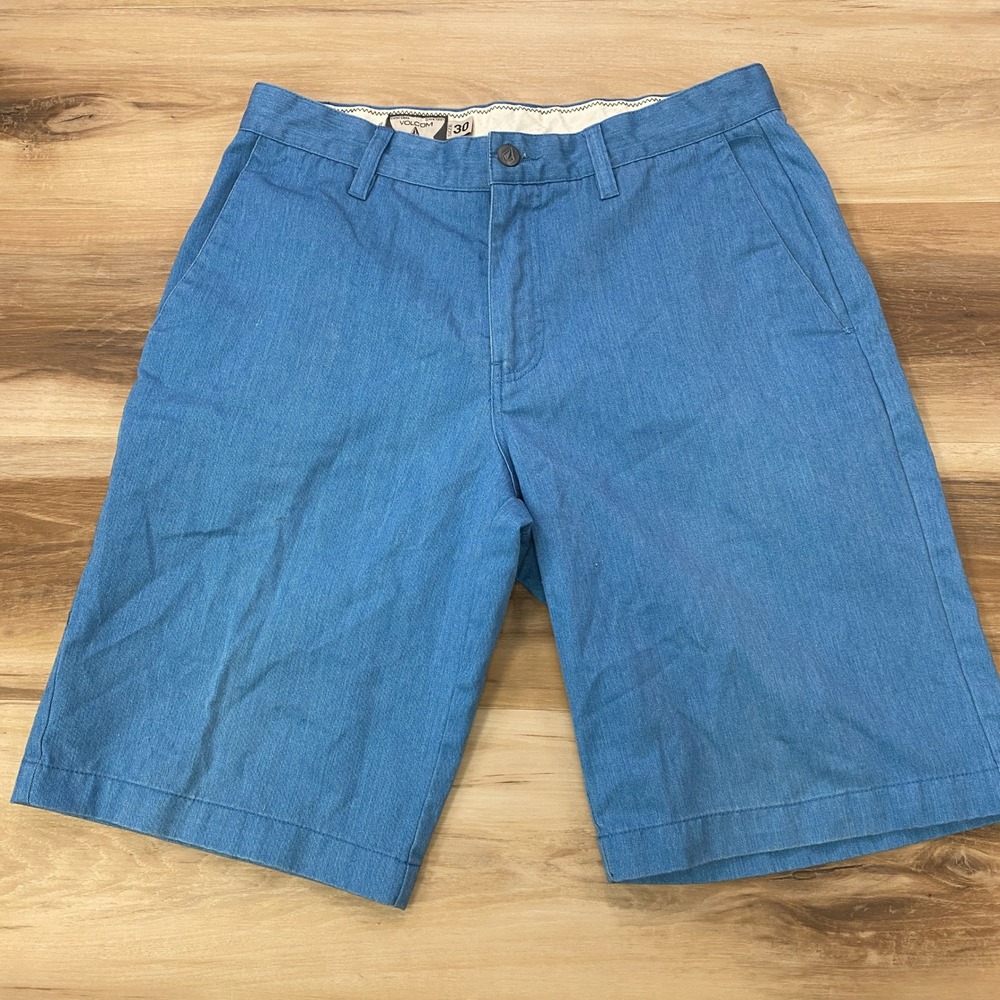 Volcom Frickin Chino Short Size 30 Skate Surf Casual Cotton Blend Blue